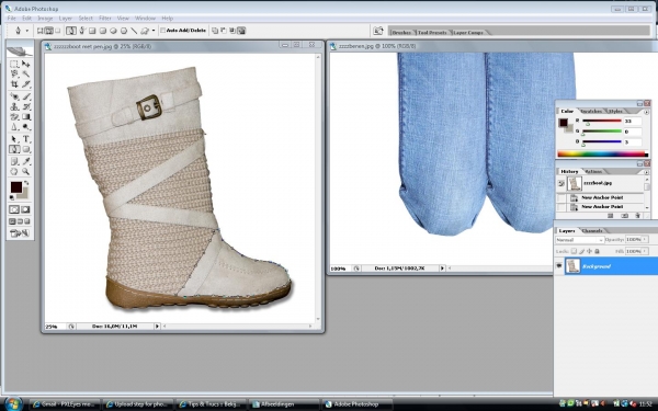 Creation of jeans boot: Step 2